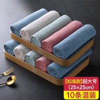 吸水不掉毛去油洗碗布家用懒人厨房用品家务清洁洗碗巾擦手巾|[双面加厚/标准款]10条混装