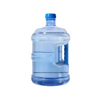 纯净水桶反复使用拧口18.9升矿泉水桶pc新料5加仑加厚饮水机用桶|浅蓝5升螺旋口带手柄不能热水可盛10斤水