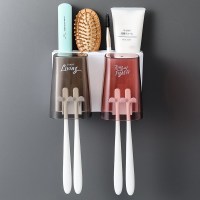 牙刷置物架壁挂式牙杯架卫生间牙刷盒牙刷架免打孔套装创意|(两口)牙刷架(可挂4个牙刷)