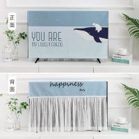 北欧电视罩壁挂式防尘罩32寸台式55电视机套曲面开机不取蕾丝盖布|鲸鱼和熊两用款 30/32英寸(76*48cm)