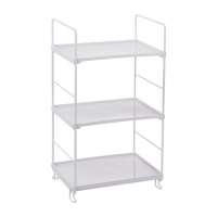 浴室铁艺置物架落地洗漱台沐浴露架子卫生间厕所多层收纳架|白色长方形