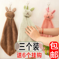 擦手巾挂式吸水性好厨房加厚擦手布卫生间毛巾可爱方巾