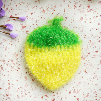 5个装韩国亚克力草莓洗碗巾不沾油洗碗布百洁清洁菜瓜布|黄色5个厚草莓