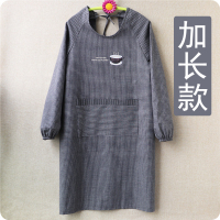 长围裙带袖长袖纯棉家务长款家用厨房女男士罩衣工作服简约加长款