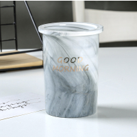 北欧ins洗漱杯陶瓷情侣刷牙杯一家三口套装牙缸杯一家人|灰色大理石纹GDM牙刷瓶单个