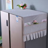 冰箱罩防尘罩家用简约厨房单开门双开门防油冰箱盖布|雅致灰色 55*140(单开门冰箱/洗衣机通用)
