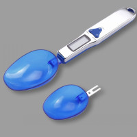 电子量勺子秤电子秤烘焙0.1g食物称克数称克重刻度称茶计量勺U3|蓝色双勺500g/0.1g