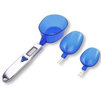 电子量勺子秤电子秤烘焙0.1g食物称克数称克重刻度称茶计量勺U3|蓝色三勺500g/0.1g