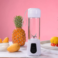 欧诗达便携式随身榨汁机家用水果小型迷你型电动榨汁杯摇摇杯充电|白色玻璃款+底座