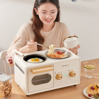 多功能早餐机四合一烤面包机家用烤土司三明机多士炉小型A4|珍珠白