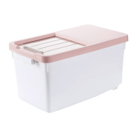 家用密封防虫装储米箱 塑料防潮米缸15kg加厚大米面粉桶P5|粉色10kg