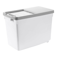 家用密封防虫装储米箱 塑料防潮米缸15kg加厚大米面粉桶P5|灰色15kg