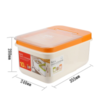 10kg储米箱 面粉桶米缸密封储物防潮防虫12l盛米箱G1|HPL54010L橘色(可装20斤大米)