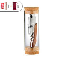 红酒开瓶器实木起子海马刀葡萄酒开酒刀便携酒刀啤酒起子|A款花梨木+玻璃瓶