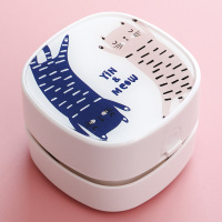 橡皮纸屑迷你便携吸尘器桌面清洁机学生电动清洁键盘灰尘X2|两只猫咪(送两节电池)非