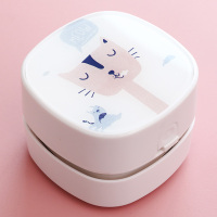 橡皮纸屑迷你便携吸尘器桌面清洁机学生电动清洁键盘灰尘X2|黄色猫咪(送两节电池)非