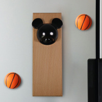 网红篮球壁挂式啤酒起子软磁铁冰箱贴开瓶器精酿篮筐接瓶盖瓶启子|米奇起瓶器+2篮球