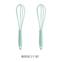 手动打蛋器硅胶搅拌器和面器家用小型鸡蛋奶油打发器蛋抽烘焙工具|橄榄绿(2支装)省