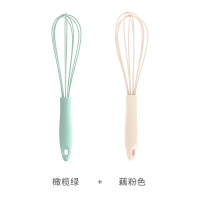 手动打蛋器硅胶搅拌器和面器家用小型鸡蛋奶油打发器蛋抽烘焙工具|藕粉色+橄榄绿省