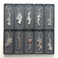创意啤酒起子开瓶器动物美女便携钥匙挂件纯手工不锈钢男朋友礼物W3|混装4个备注名称