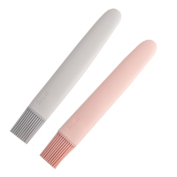 北欧ins刷 家用硅胶刷烧烤刷 烘焙工具耐温子2支装K2|粉色+白色两只装