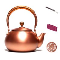 铜壶 手工紫铜壶烧水壶煮茶壶电陶炉煮茶壶 功夫茶具泡茶壶|1号素壶买一送三