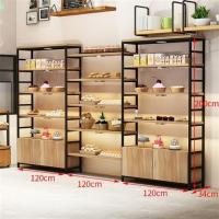 面包柜面包展示柜边柜陈列柜蛋糕糕点多层面包架子超市货架展示架|3.6组合柜浅胡桃色