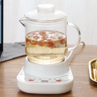 迷你全玻璃加厚可预约自动花茶壶煮茶器办公室电热杯小型容量0.4lF4|玻璃杯+底座