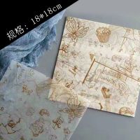 三明治包装纸烘焙吸油防油隔油纸面包垫盘托盘纸汉堡包油炸小吃纸K1|18X18法式巴黎-500张