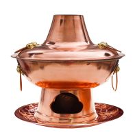 铜釜木炭铜火锅鸳鸯锅家用纯铜锅木炭烧碳老式加厚纯铜黄铜老北京K9|紫铜木炭 28清汤1-2人使用