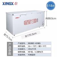 /518g 升卧式商用单温冷冻冷藏速冻海鲜 大容量冰柜P7|618G晶钻包边全新