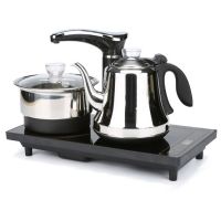 质保一年电茶炉全自动上水壶电热水壶茶具套装烧水器自动旋转抽水M4|黑色四合一全自动电热炉