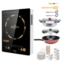 家用3500w电磁炉商用大功率智能炒锅多功能触屏火锅炉防水V8|3500W套餐九
