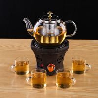 电茶炉煮茶器玻璃电烧茶壶电热烧水壶陶瓷养生壶功夫泡茶壶|700毫升圆球壶+八角陶然炉+4把杯