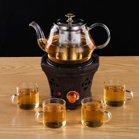 电茶炉煮茶器玻璃电烧茶壶电热烧水壶陶瓷养生壶功夫泡茶壶|700毫升如意壶+八角陶然炉+4把杯