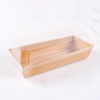 三明治包装盒毛巾卷盒甜甜圈包装盒甜品点心包装盒蛋糕卷包装盒L9|牛皮纸长方形纸盒 50套