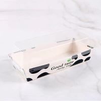 三明治包装盒毛巾卷盒甜甜圈包装盒甜品点心包装盒蛋糕卷包装盒L9|奶牛长方形纸盒 10套