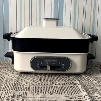 英国摩飞mr9088多功能料理锅网红火锅烤肉机一体电烧烤锅烤炉家用K0|白色 [标配]+平烤盘