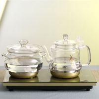 智能全自动上水电热水壶套装家用底部上水壶自动加水泡茶壶Y7|翡翠金--20X37CM