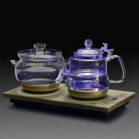 智能全自动上水电热水壶套装家用底部上水壶自动加水泡茶壶Y7|翡翠金带灯款--20X37CM