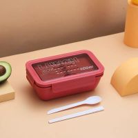 饭盒学生女保温便当盒两格带盖上班族餐盒微波炉密封塑料日式饭盒|山楂红 饭盒(1ml)送餐具