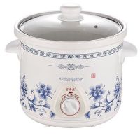 全自动电炖锅白瓷煲汤锅陶瓷慢炖锅智能煮粥锅家用电炖盅1.5-6.0l|青花瓷机械款玻璃盖 2.5L(适用2-3人)