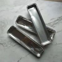 长条形毛毛虫吐司面包铝箔托三明治慕斯甜品打包锡纸盒耐高温S0|个 宽6*长28*高3厘米