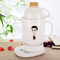 多功能电热杯养生杯办公室小型便携煮茶杯电炖杯煮粥宿舍养生壶B6|1L陶瓷+白底座（小萌）