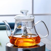 煮茶壶玻璃蒸茶器泡茶壶电陶炉加热过滤耐高温大容量家用茶具套装|C款蒸茶壶（1300ml）