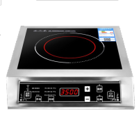3500w平面触摸按键旋钮大功率电磁炉家用商用 饭堂特价防水B1|3500瓦按键不锈钢 套餐3+饭煲