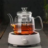 煮茶壶玻璃蒸茶器泡茶壶电陶炉加热过滤耐高温大容量家用茶具套装|B款蒸茶壶+308电陶炉