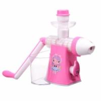 手动榨汁机 家用多功能水果小型手摇 小麦草学生便携式原汁机语机J0|果新粉色[送刷子+冰淇淋头+魔幻