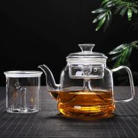 耐高温玻璃蒸茶壶 养生壶 电陶炉专用黑茶蒸汽壶 玻璃茶具|蒸煮双胆胡 1200毫升大肚胡