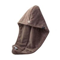 双层干发帽加大加厚擦洗头发成人超强吸水毛巾包头浴帽速干干发巾 咖色(收藏宝贝优先发货)